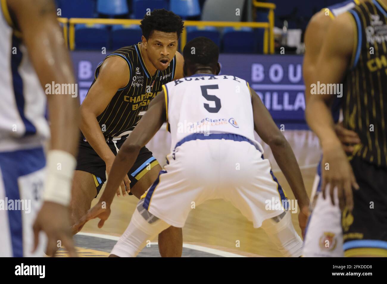 Levallois, hauts de Seine, France. 1er mai 2021. La pointe des EAUX DOMINIC de Chalons-Reims en action pendant le championnat de basket-ball français Jeep Elite entre Boulogne-Levallois et Chalons-Reims au stade Marcel Cerdan - Levallois France.Levallois a gagné 77:71 crédit: Pierre Stevenin/ZUMA Wire/Alay Live News Banque D'Images
