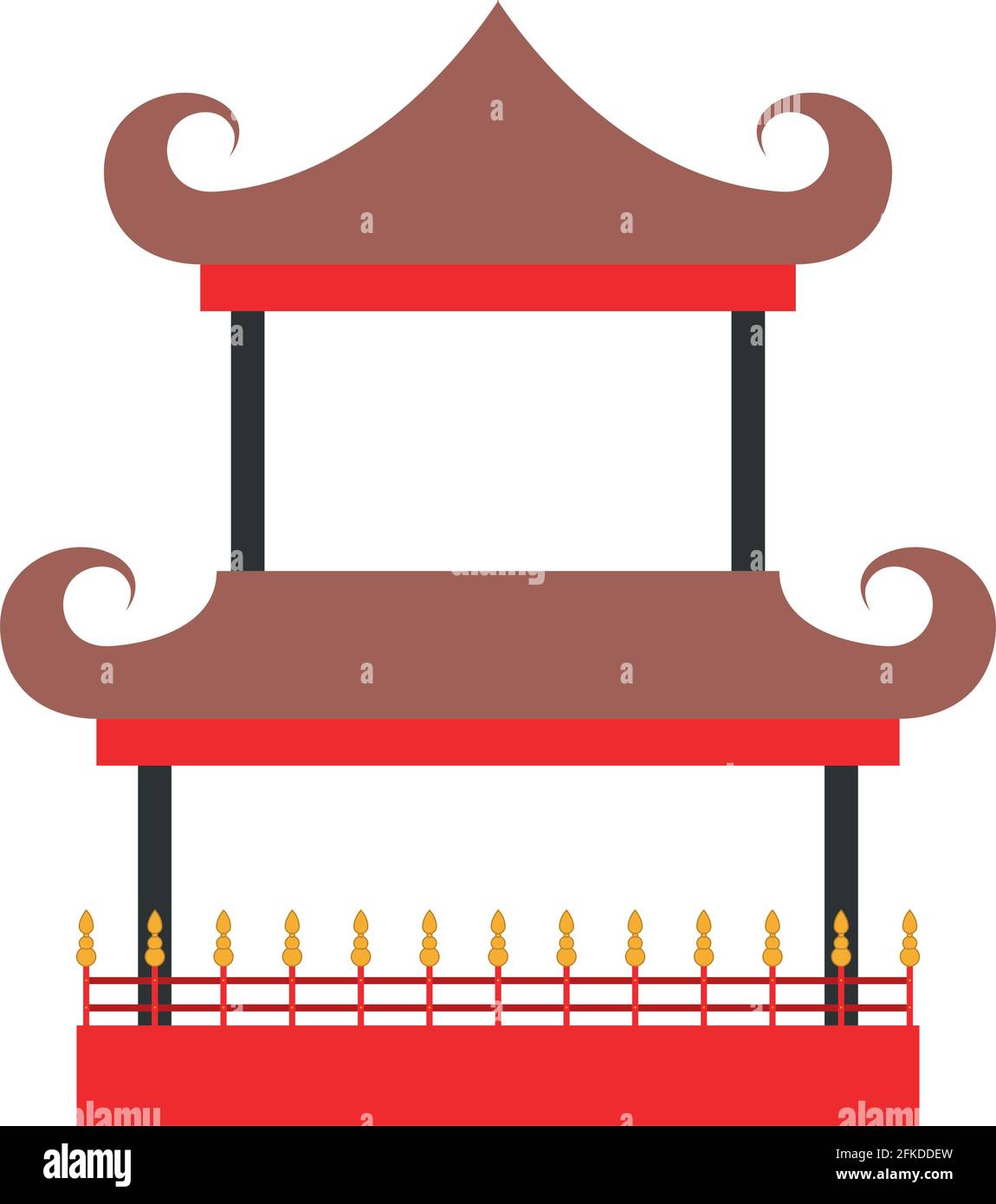 élégant château chinois Illustration de Vecteur