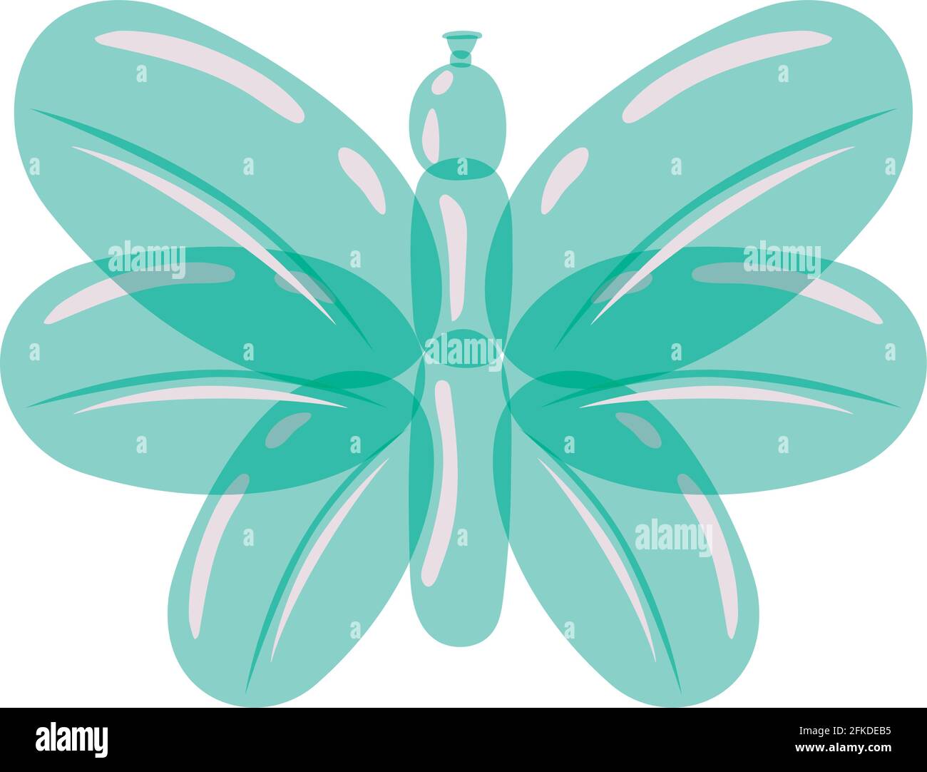 ballon papillon vert Illustration de Vecteur