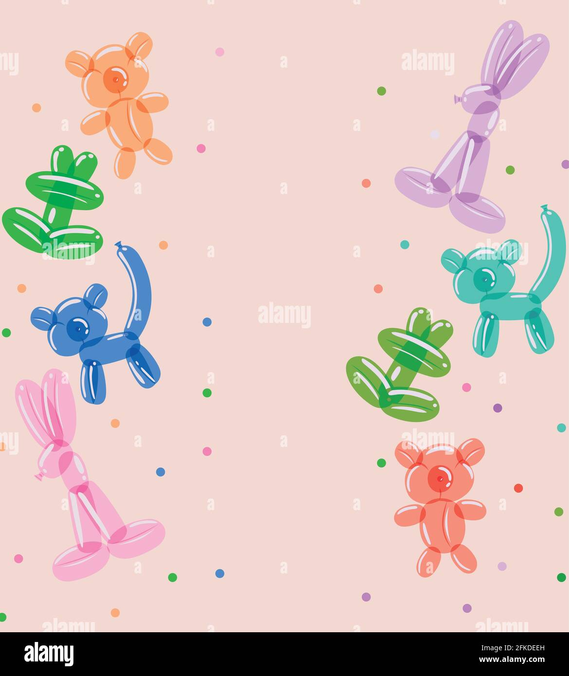 adorables ballons animaux Illustration de Vecteur