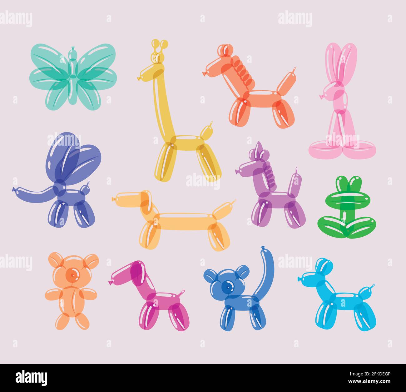 motif ballons animaux Illustration de Vecteur