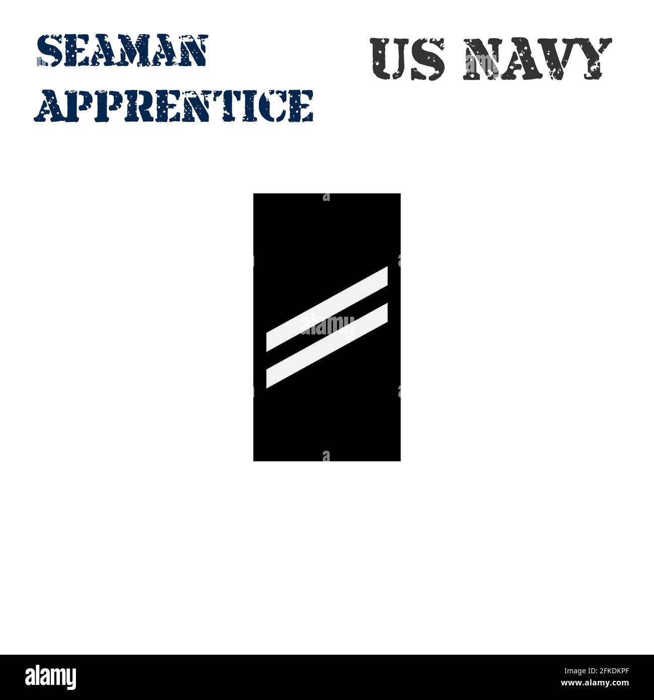 Icône vectorielle réaliste du chevron du brassard de l'apprenti marin de la Marine américaine. Illustration de Vecteur