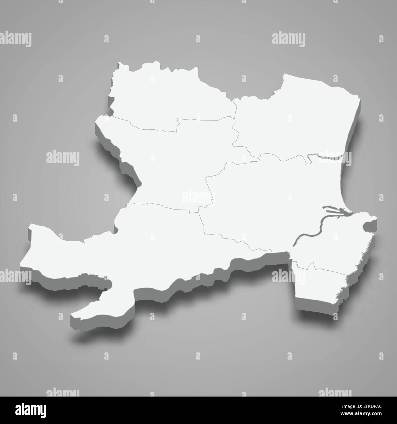 La carte isométrique 3d d'Aberdeen est une région d'Écosse, illustration vectorielle Illustration de Vecteur