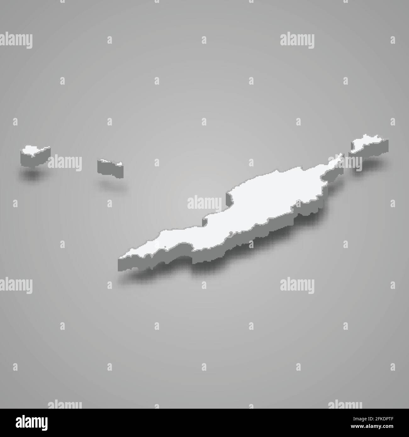 Carte isométrique 3d d'Anguilla, isolée avec illustration du vecteur d'ombre Illustration de Vecteur