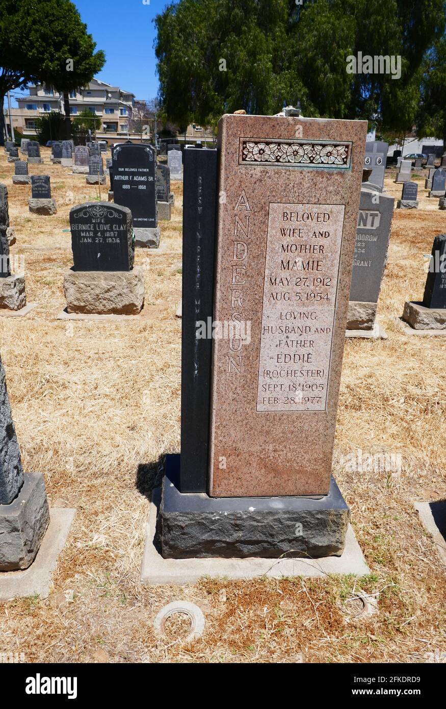 Los Angeles, Californie, États-Unis 29 avril 2021 UNE vue générale de l'atmosphère de la tombe du comédien/acteur Eddie Anderson au cimetière Evergreen, 204 Evergreen Avenue, le 29 avril 2021 à Los Angeles, Californie, États-Unis. Photo par Barry King/Alay stock photo Banque D'Images