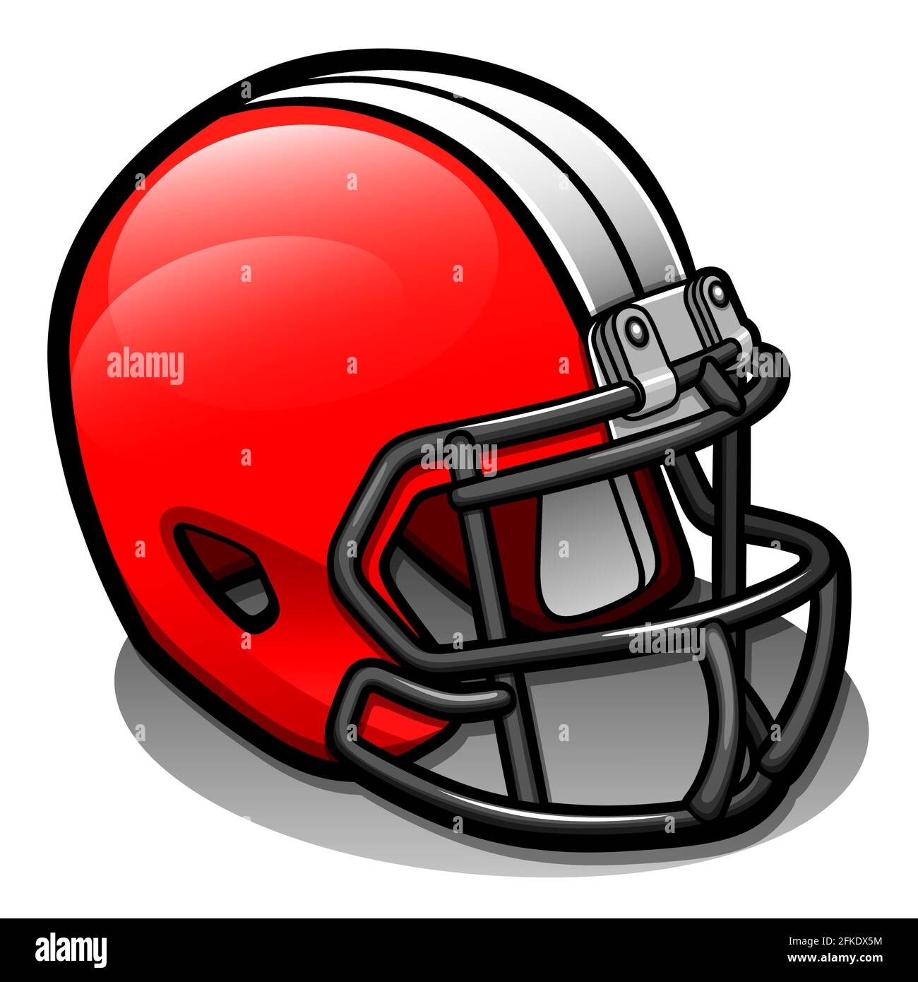 Illustration vectorielle de la bande dessinée du casque de football isolée Illustration de Vecteur