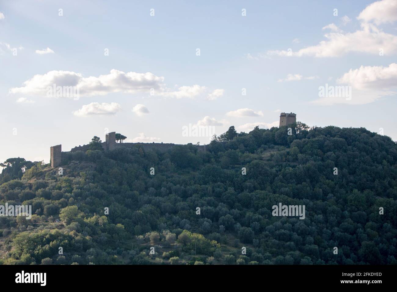 À Monticchiello - Italie - le 2020 août - le burg médiéval de Toscane sur une colline verdoyante Banque D'Images