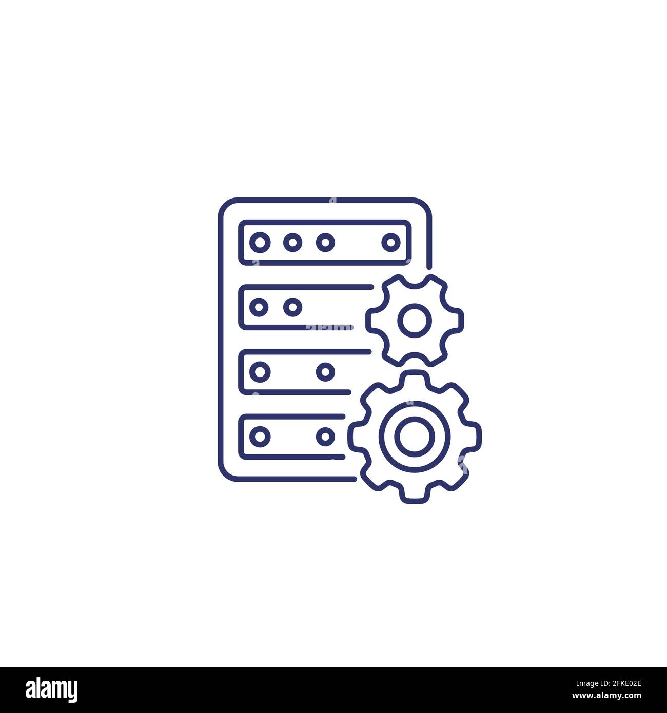 icône de ligne des paramètres d'hébergement sur vecteur blanc Illustration de Vecteur