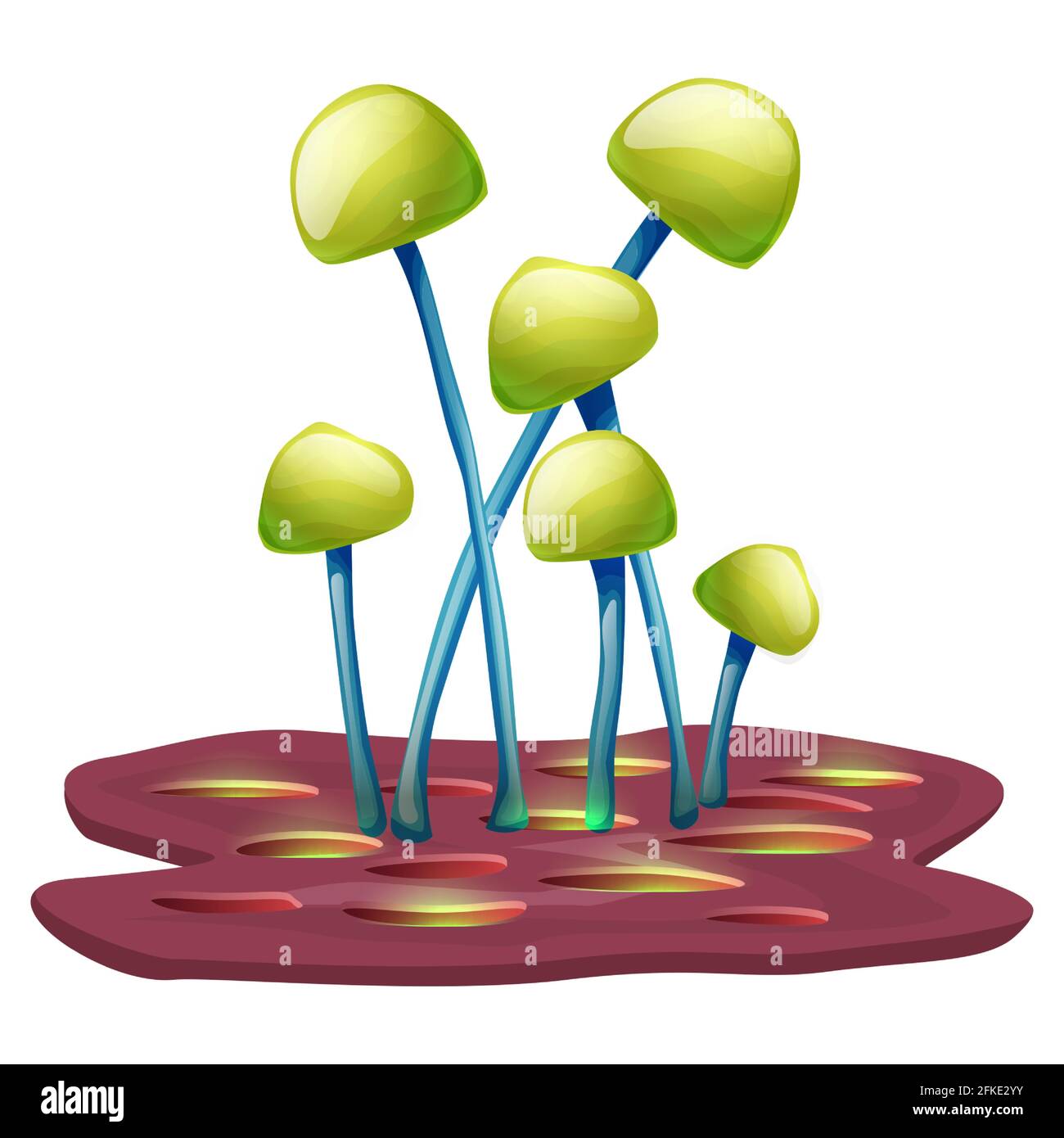 champignon fantaisie magique de style dessin animé, isolé sur fond blanc. Pour le Web, les jeux vidéo, l'interface utilisateur, l'impression de conception. Illustration de Vecteur