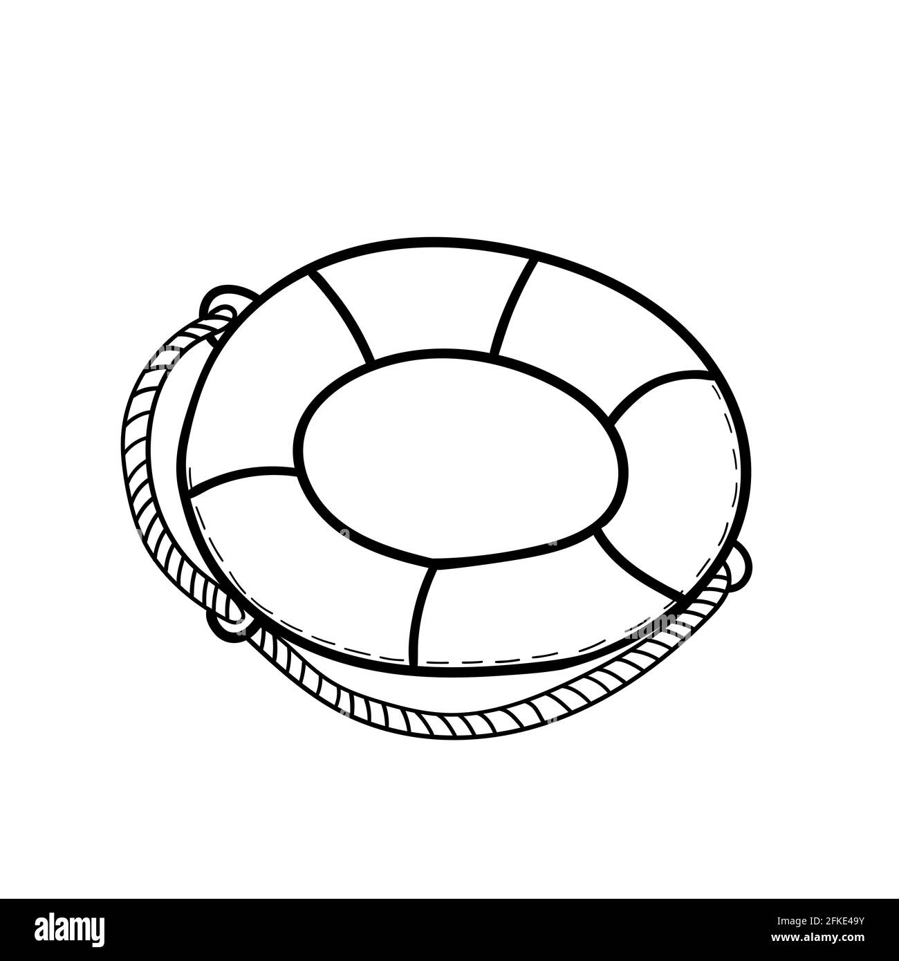 Vecteur Doodle Lifebuoy icône élément de voyage Illustration de Vecteur