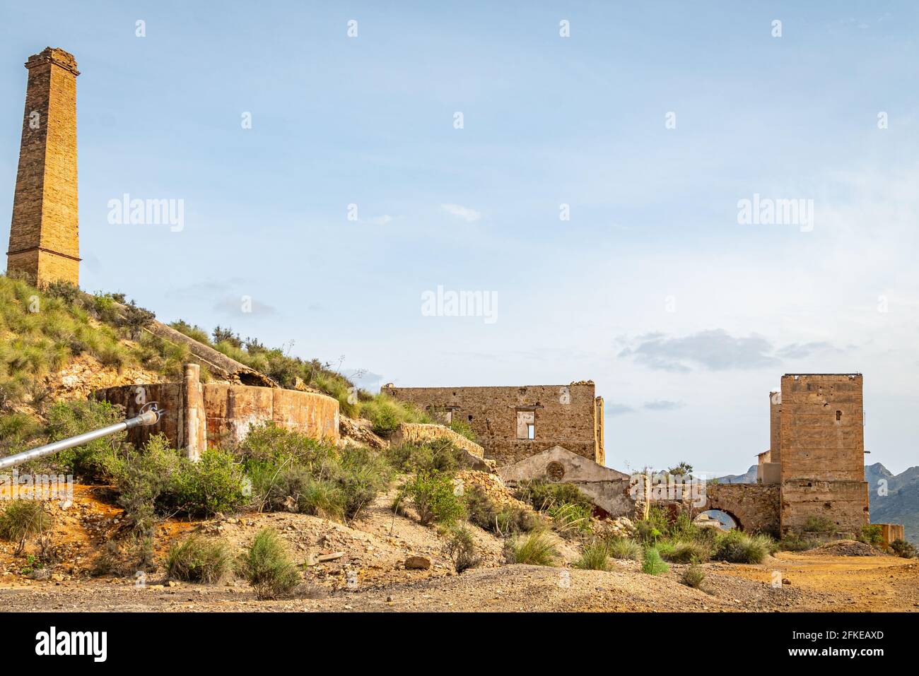 Ruines des mines abandonnées de Mazarrón. Région de Murcie. Espagne. Banque D'Images