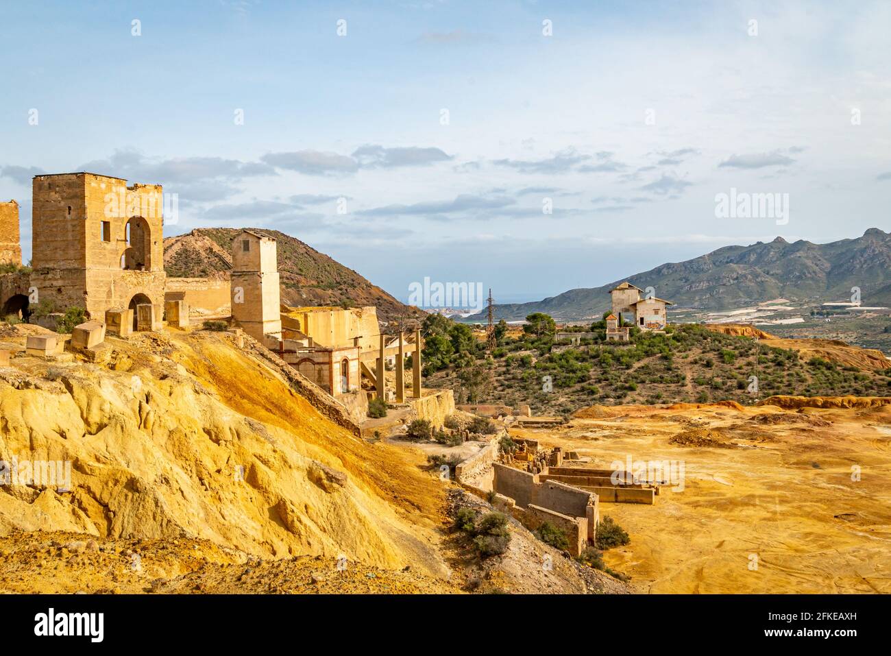 Ruines des mines abandonnées de Mazarrón. Région de Murcie. Espagne. Banque D'Images