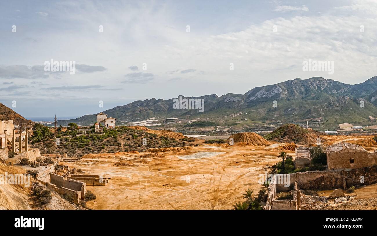 Ruines des mines abandonnées de Mazarrón. Région de Murcie. Espagne. Banque D'Images