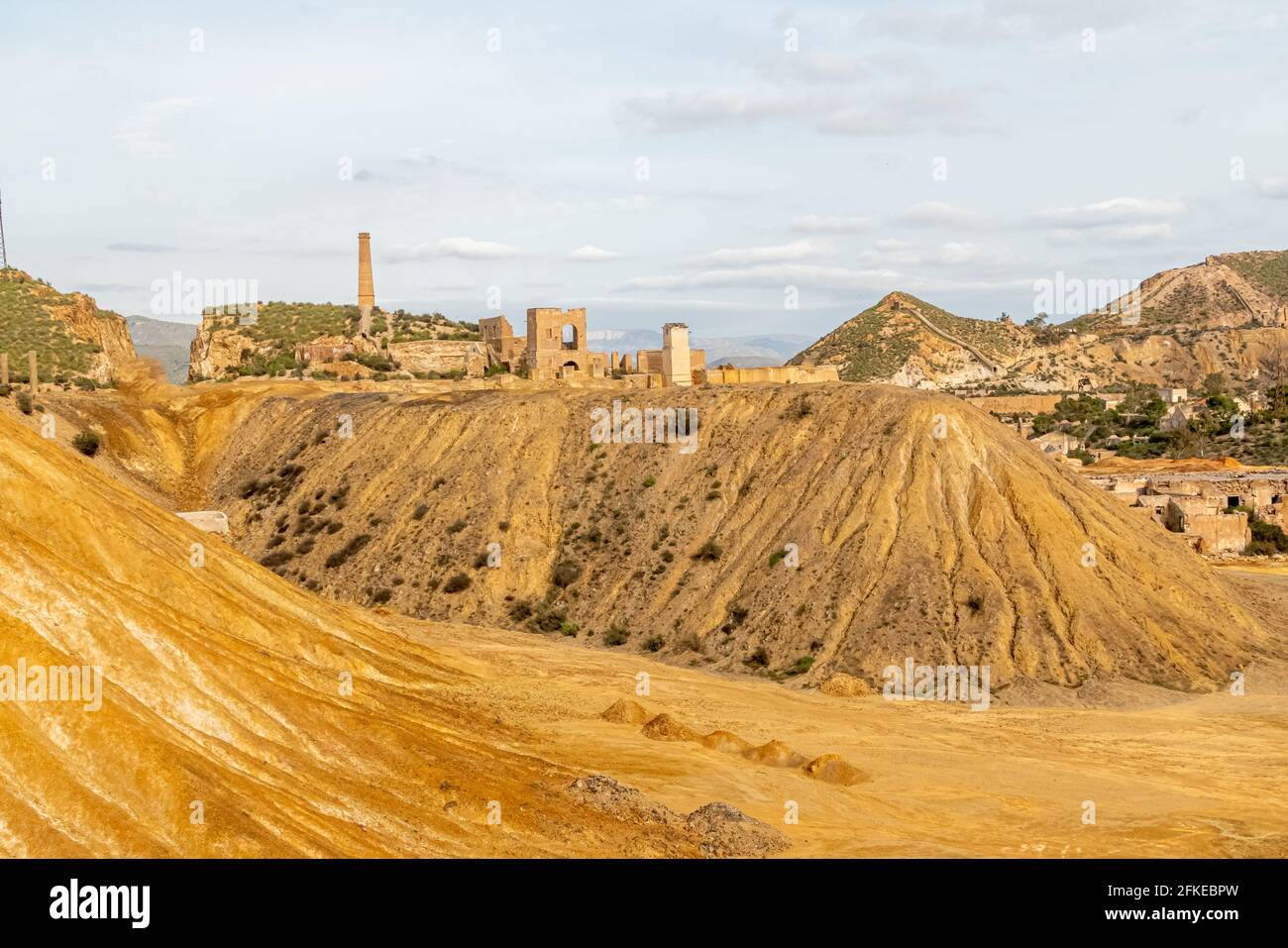 Ruines des mines abandonnées de Mazarrón. Région de Murcie. Espagne. Banque D'Images