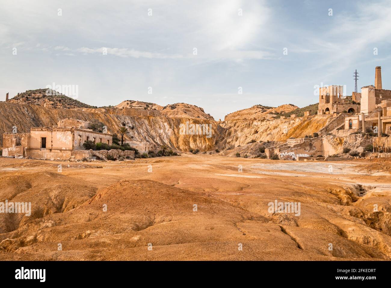 Ruines des mines abandonnées de Mazarrón. Région de Murcie. Espagne. Banque D'Images