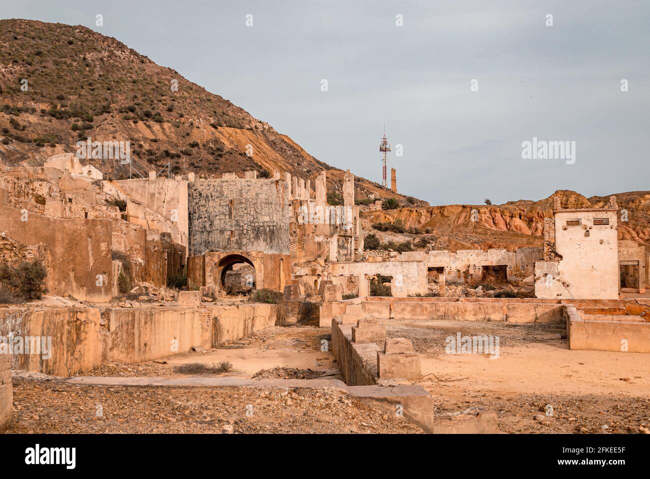 Ruines des mines abandonnées de Mazarrón. Région de Murcie. Espagne. Banque D'Images