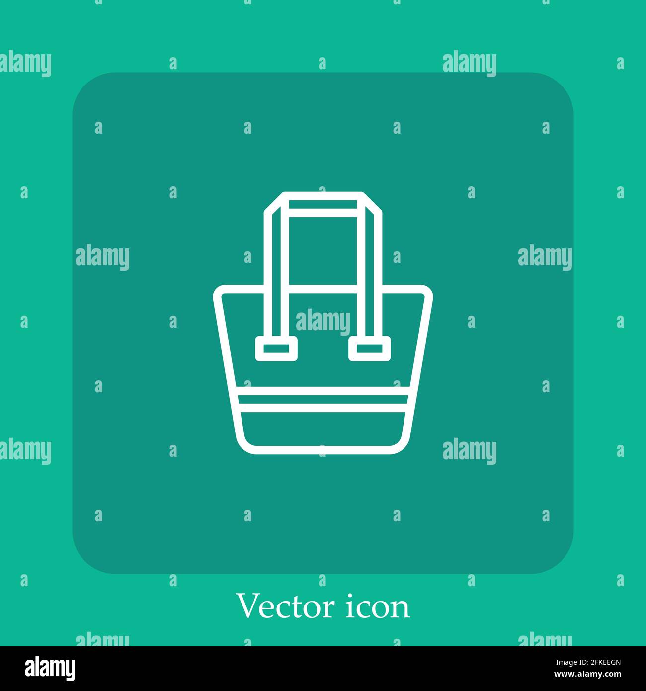 Icône de vecteur de sac d'achats icône linéaire.ligne avec trait modifiable Illustration de Vecteur