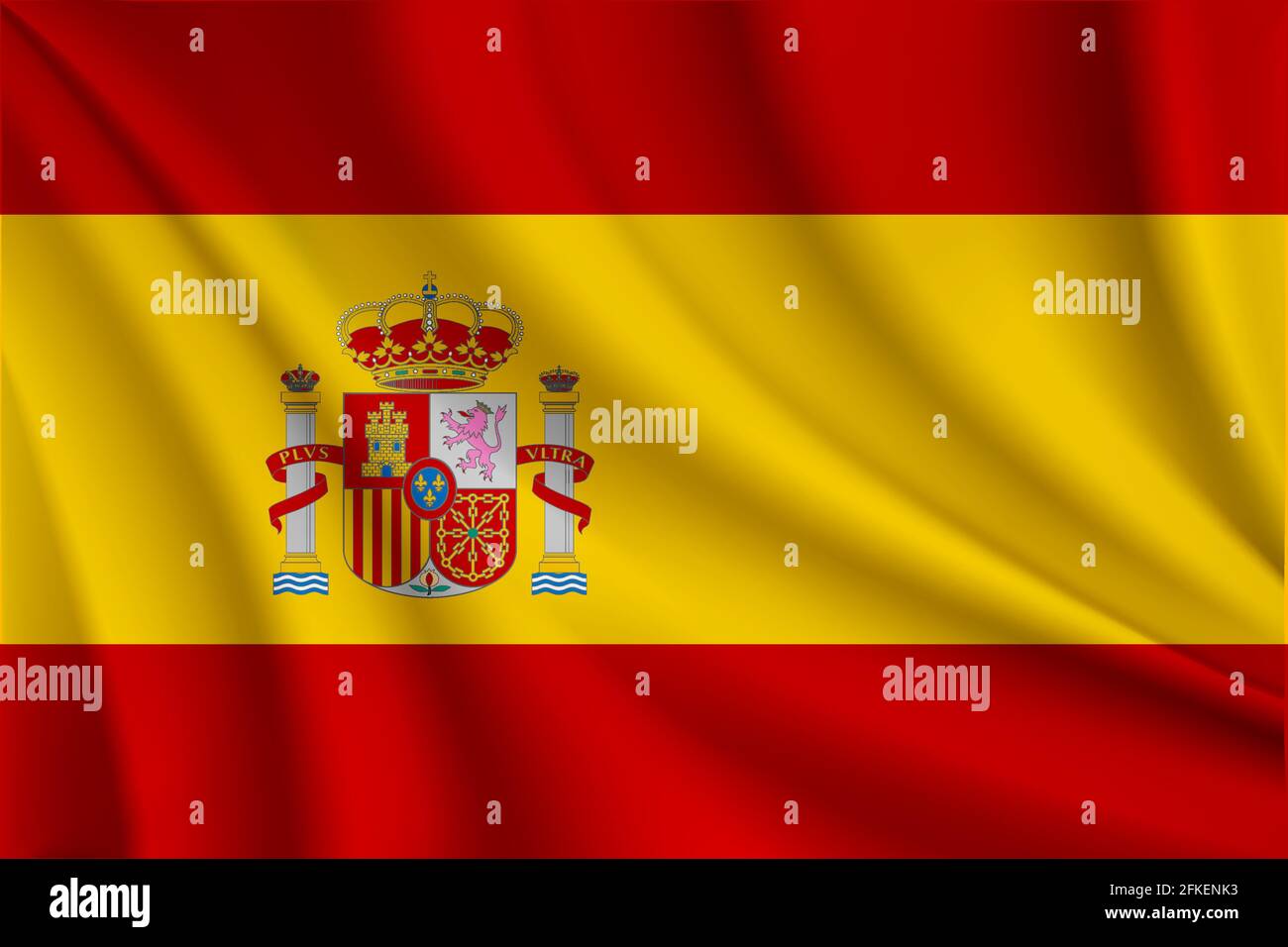 Illustration réaliste du drapeau espagnol. Vecteur de drapeau espagnol Illustration de Vecteur