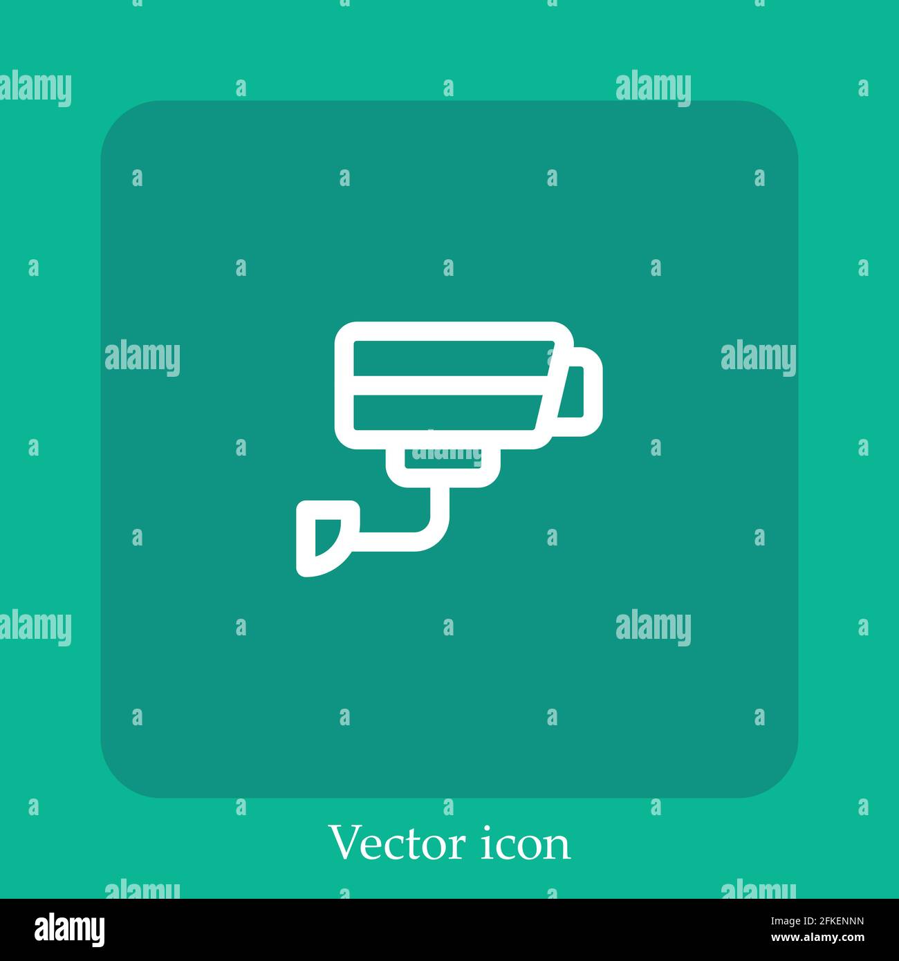 Icône vectorielle de la caméra de sécurité icône linéaire.ligne avec contour modifiable Illustration de Vecteur