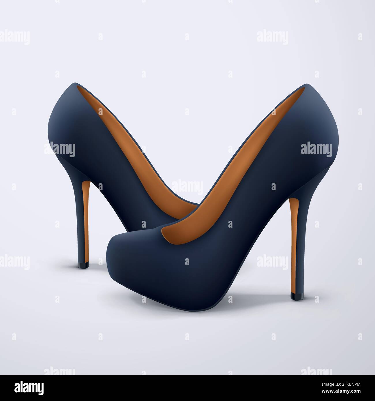femme paire de chaussures élégantes avec vue latérale Illustration de Vecteur