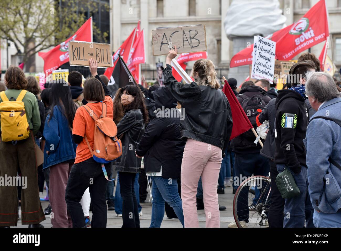 Trafalgar Square, Londres, Royaume-Uni. 1er mai 2021. Tuez les manifestants de Bill à Trafalgar Square. Crédit : Matthew Chattle/Alay Live News Banque D'Images