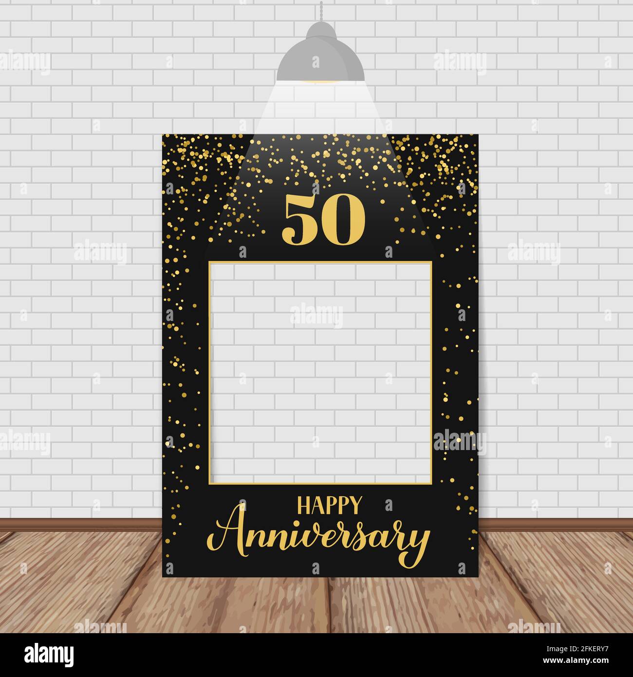 Cadre De Cabine Photo Du 50e Anniversaire Pointes De Dents Photoelectriques Noir Et Or Confettis Anniversaire De Mariage Ou Anniversaire De Mariage Decorations De Fete Modele Vectoriel Image Vectorielle Stock Alamy