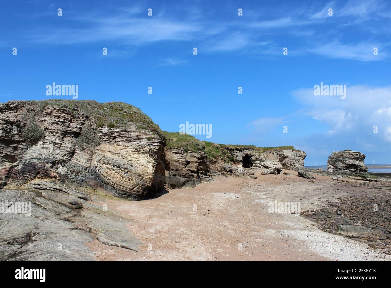Middle Eye, partie des îles Hilbre, estuaire de la Dee, Wirral, Royaume-Uni Banque D'Images