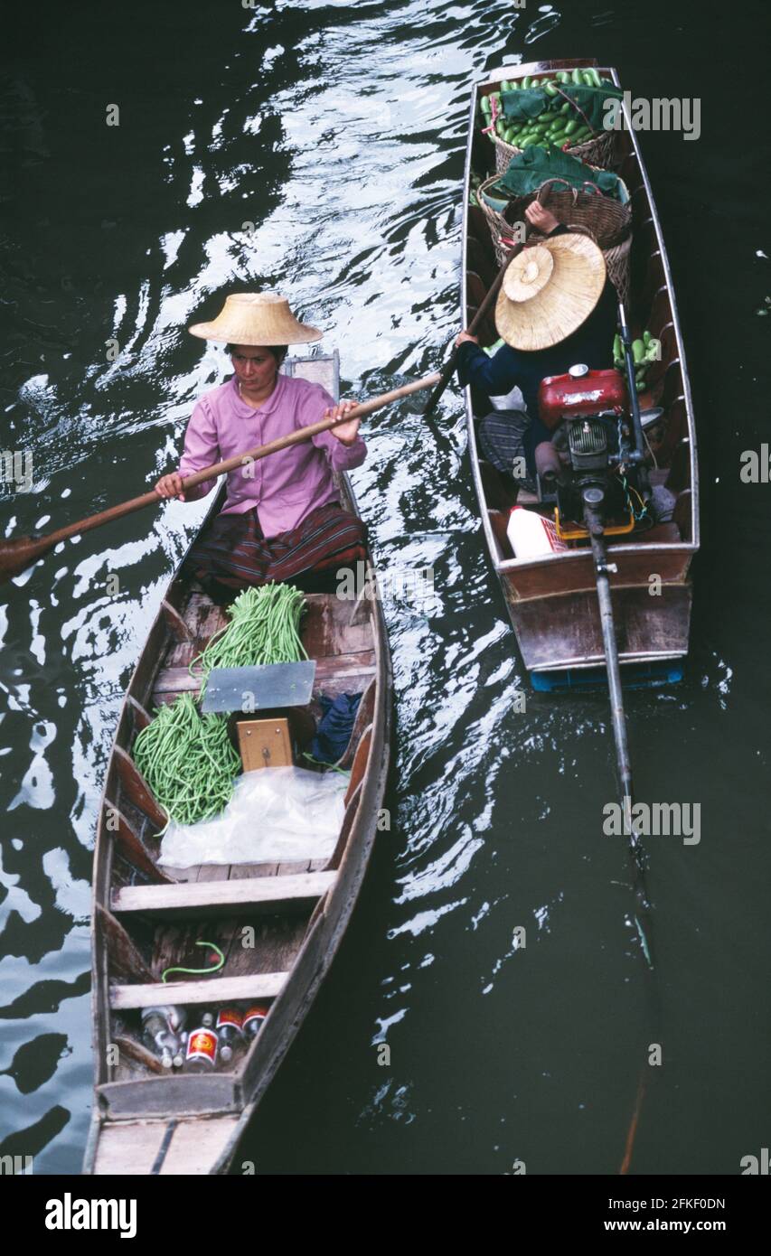 Thaïlande. Bangkok. Marché flottant. Banque D'Images