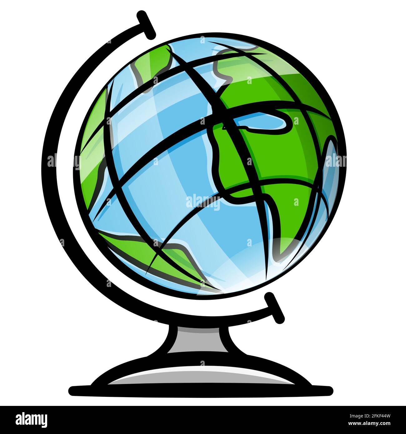 Illustration vectorielle du dessin animé World globe Illustration de Vecteur