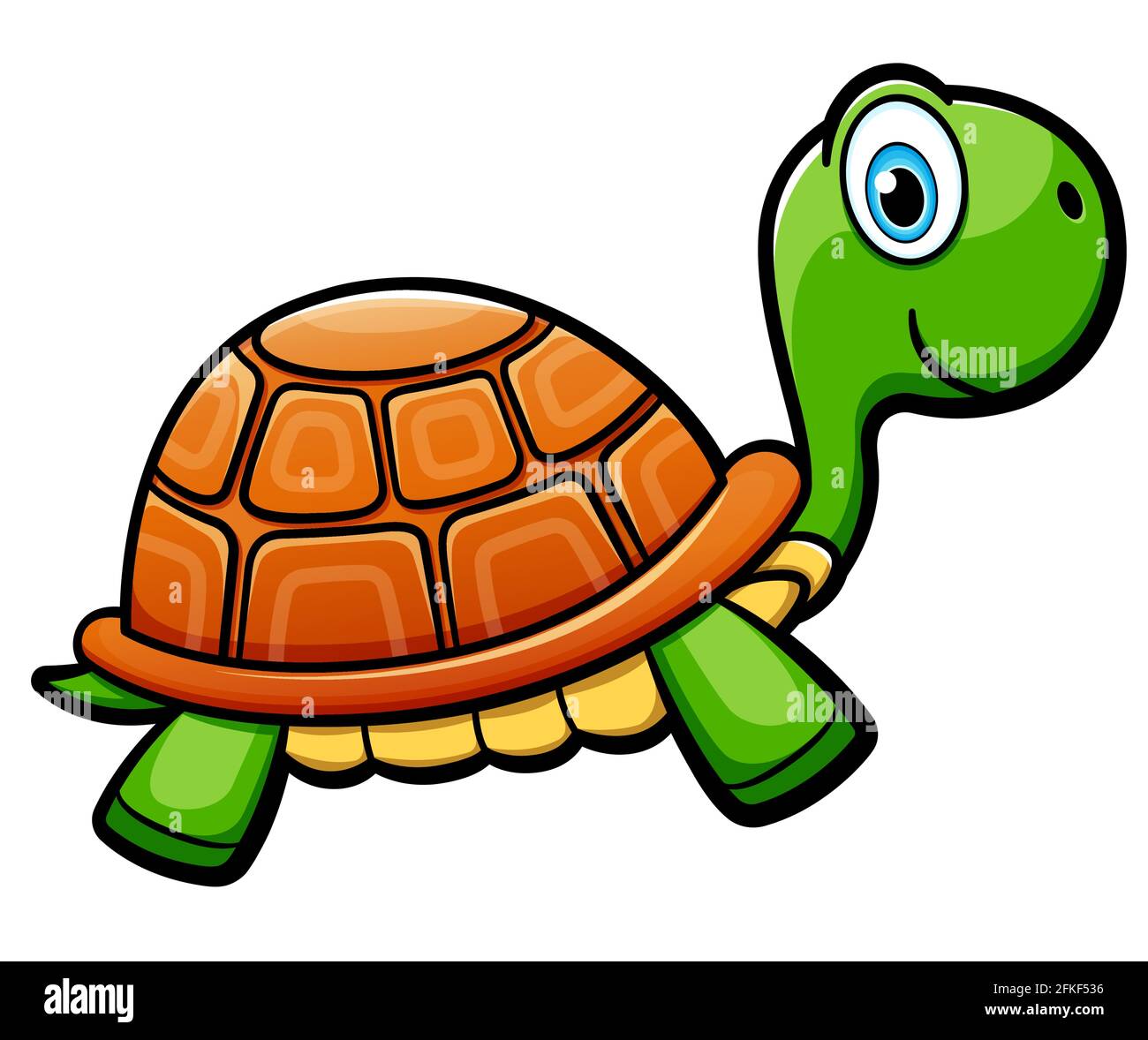 Illustration vectorielle du joli personnage de dessin animé de tortue Illustration de Vecteur