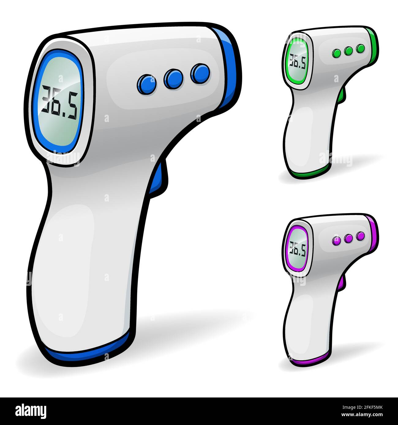 Illustration vectorielle du thermomètre infrarouge sans contact Illustration de Vecteur