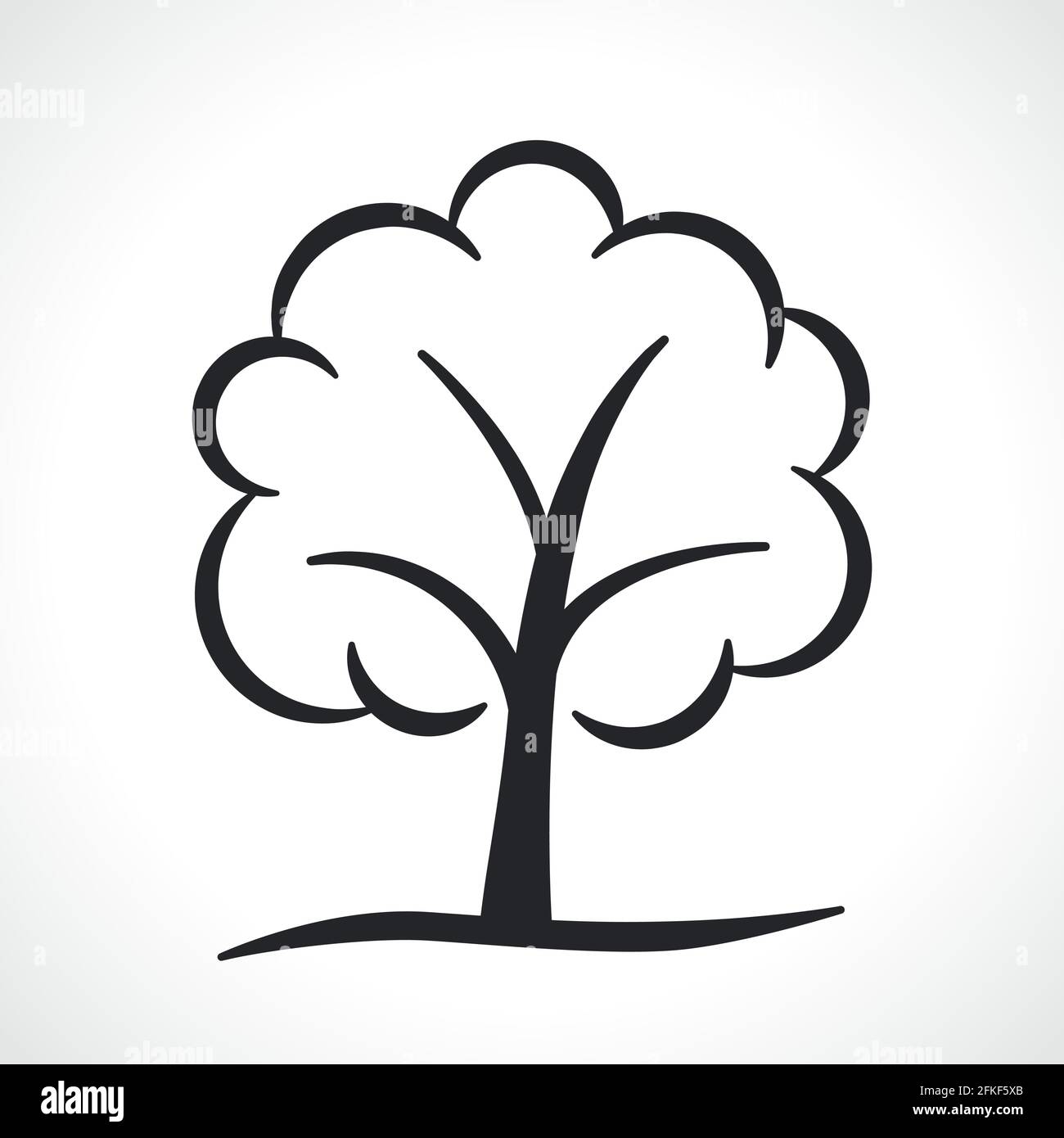 Vecteur d'icône d'arbre isolé sur fond blanc Illustration de Vecteur