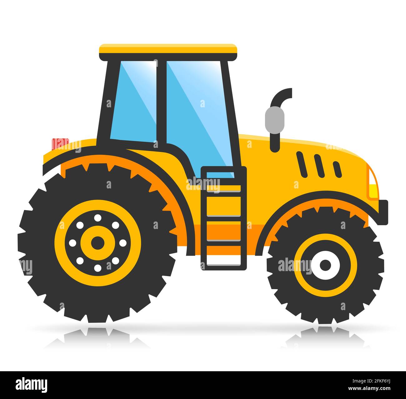 Illustration vectorielle de la conception plate du tracteur agricole Illustration de Vecteur