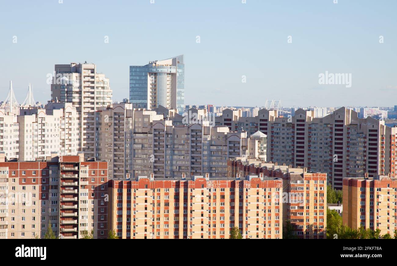 Quartier résidentiel de Saint-Pétersbourg, quartier de Primorsky, Russie. Banque D'Images