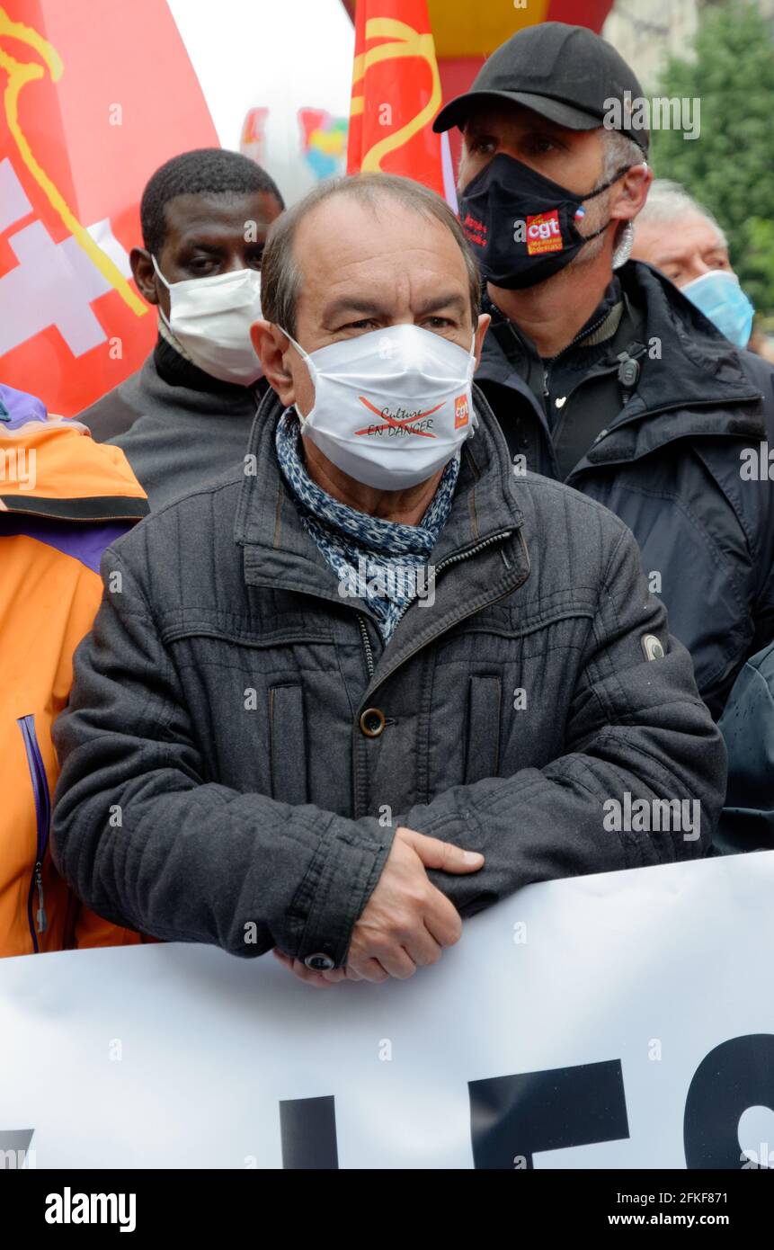 Fichier du 1er mai à Paris Banque D'Images