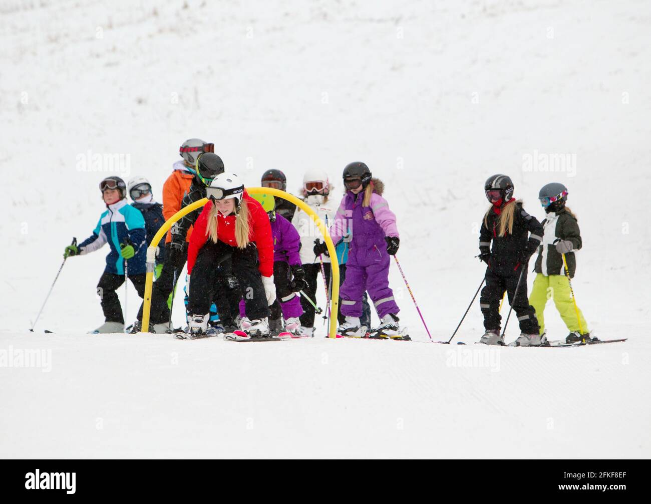 Ski pendant une journée d'hiver, Suède. Banque D'Images