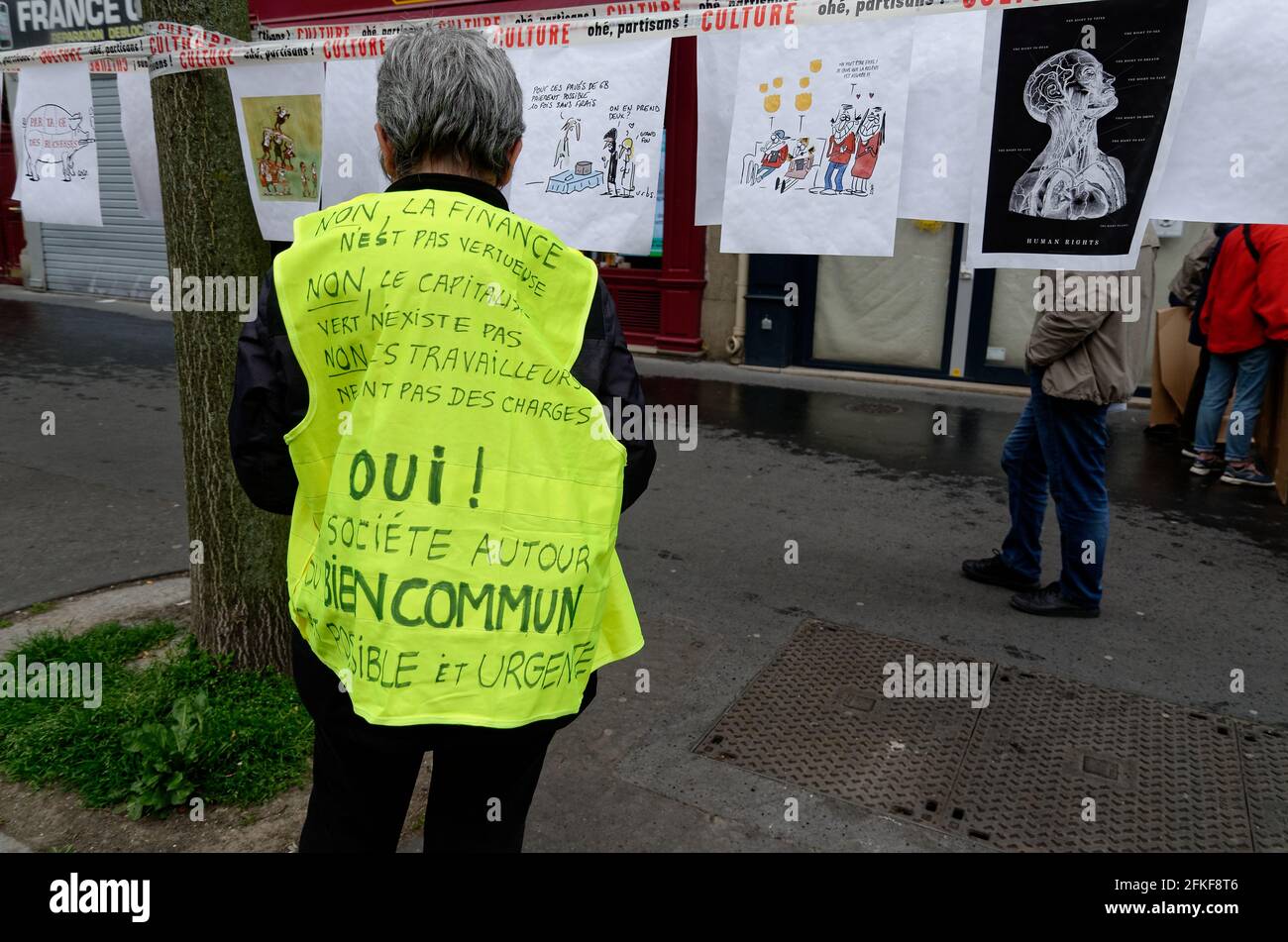 Fichier du 1er mai à Paris Banque D'Images
