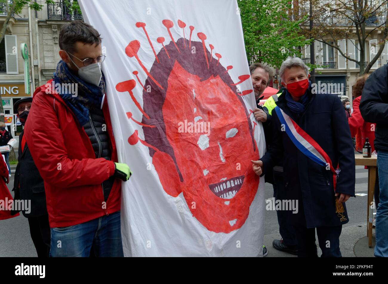 Fichier du 1er mai à Paris Banque D'Images