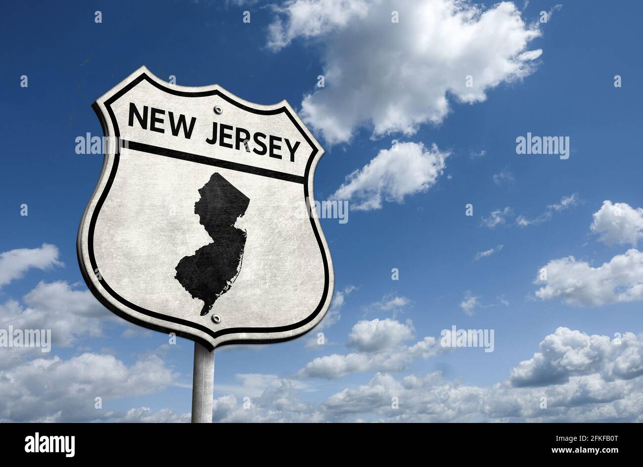 Panneau de signalisation New Jersey Banque D'Images