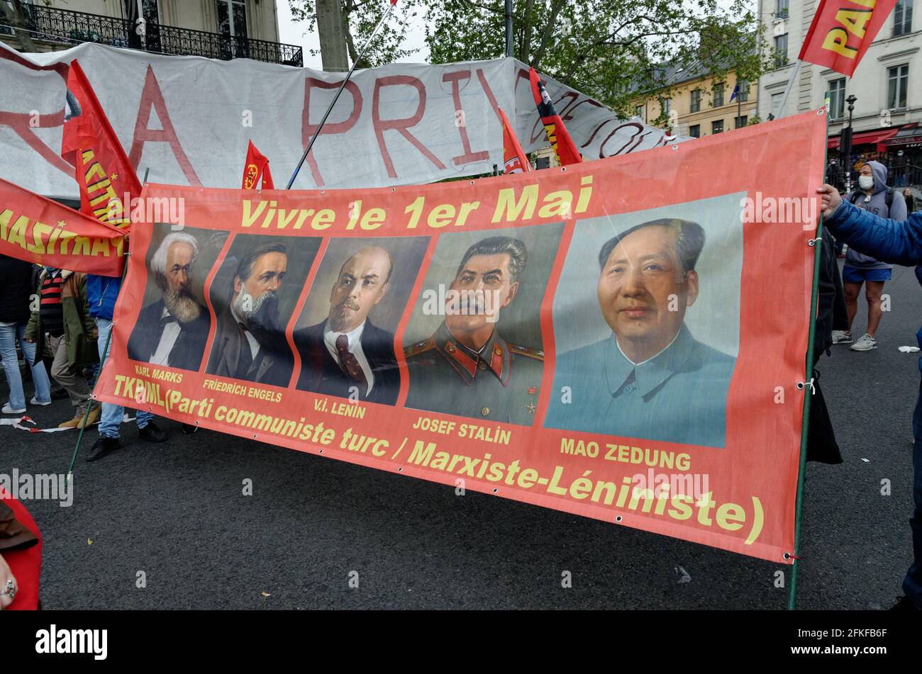 Fichier du 1er mai à Paris Banque D'Images