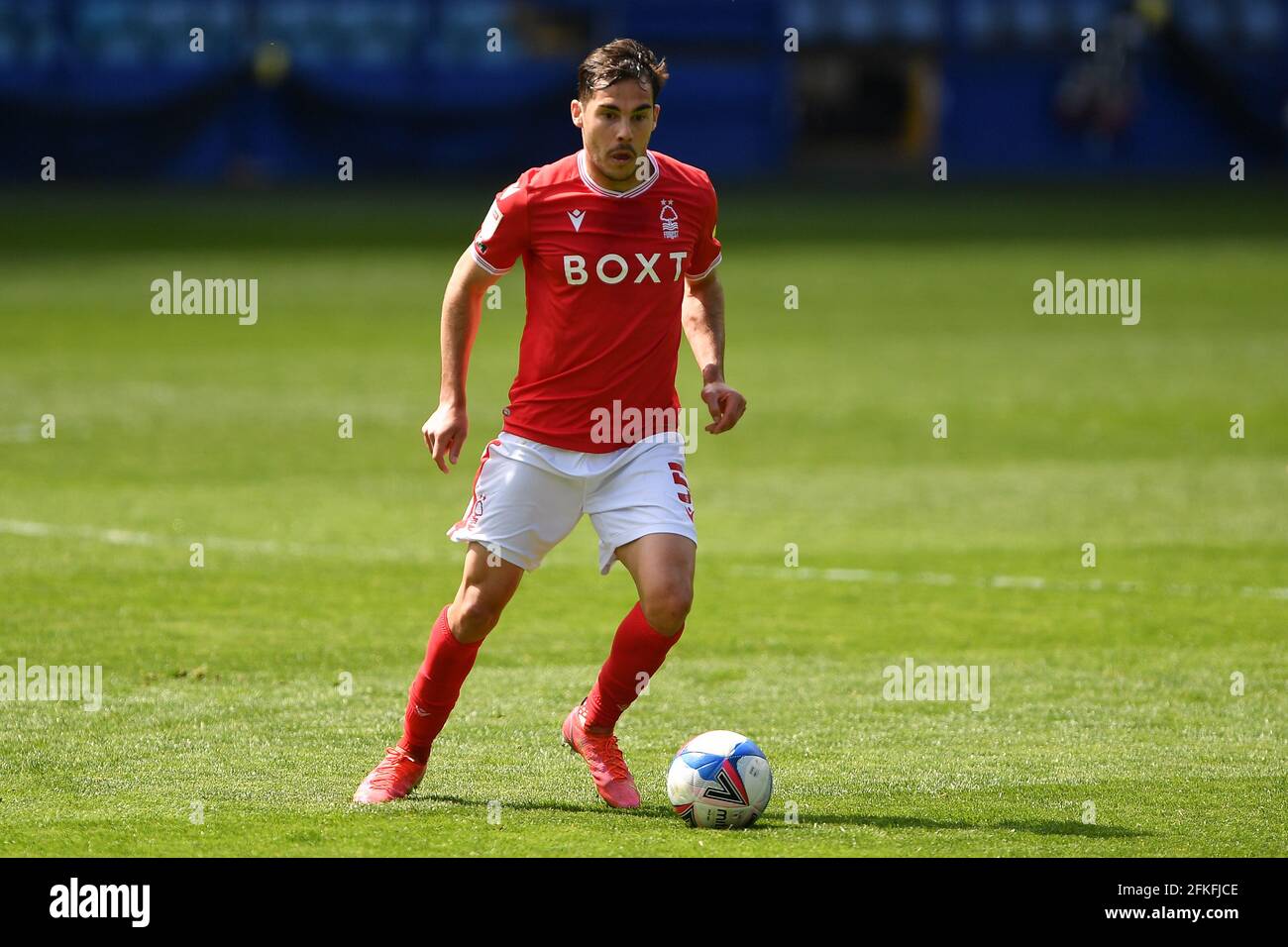 SHEFFIELD, ROYAUME-UNI. 1ER MAI Yuri Ribeiro de (5) Nottingham Forest pendant le match de championnat Sky Bet entre Sheffield mercredi et Nottingham Forest à Hillsborough, Sheffield, le samedi 1er mai 2021. (Credit: Jon Hobley | MI News) Credit: MI News & Sport /Alay Live News Banque D'Images