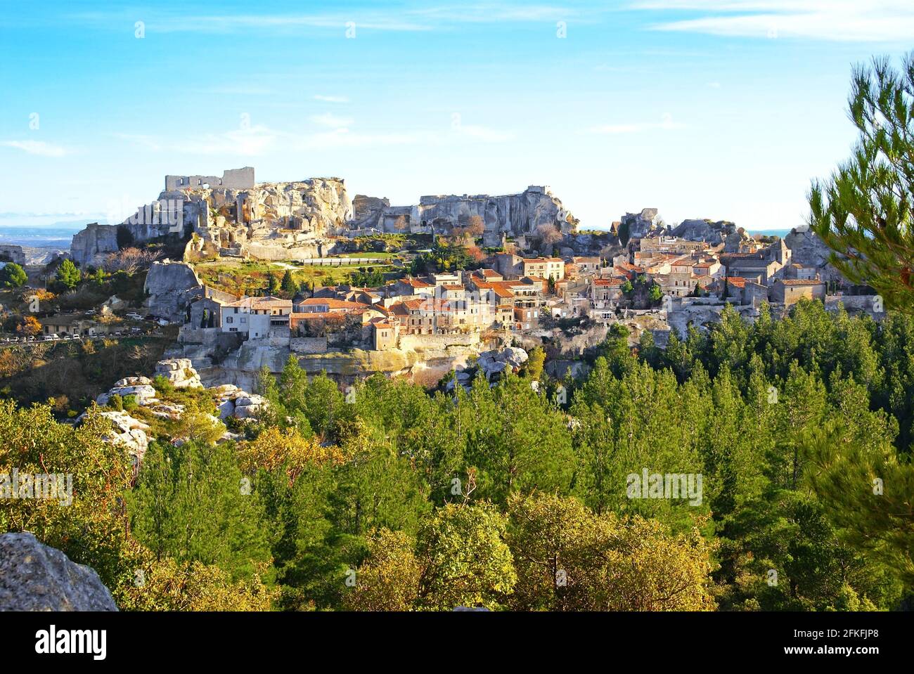 Village des Baux de Provence en France. Banque D'Images