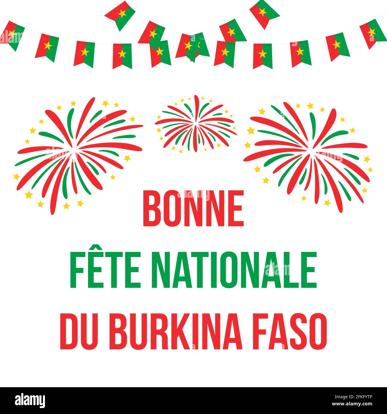 Inscription en français de la fête nationale du Burkina Faso avec