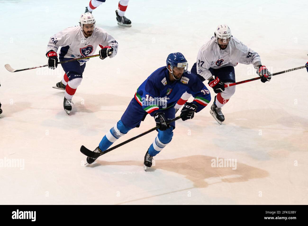 Palasport, Aoste, Italie, 01 mai 2021, Stefano Luigi Giliati (Italie)  pendant le match de hockey amical - Italie vs France, Sports de glace -  photo Andrea Re / LM Photo Stock - Alamy