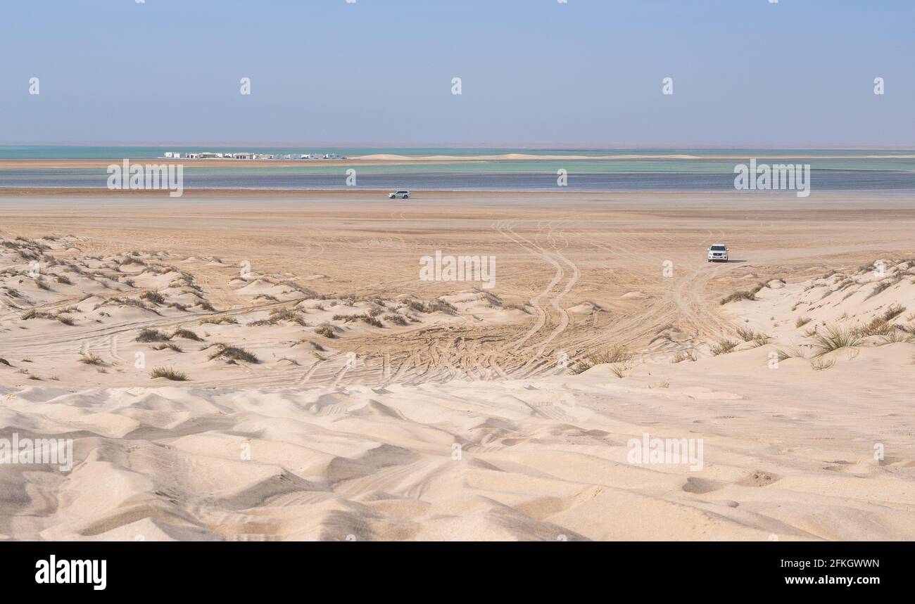 Paysage de Sealine ( dunes de sable ) À Doha Qatar.concentration sélective Banque D'Images