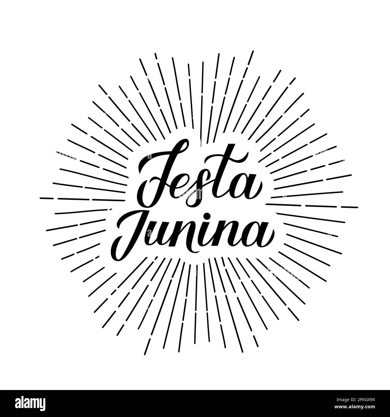 Lettrage calligraphique Festa Junina. Brésil Festival de juin Festa de Sao Joao. Affiche typographique de vacances en Amérique latine. Bannière fop de modèle facile à modifier, Illustration de Vecteur