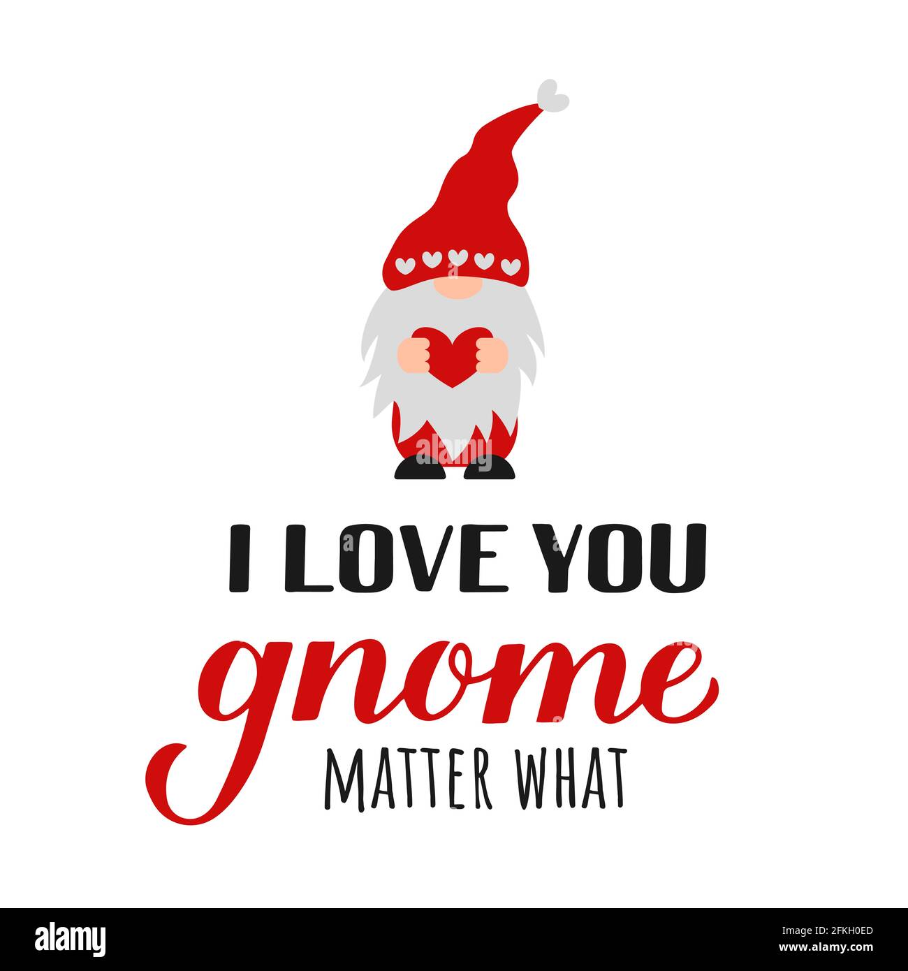 Mignon Gnome Et Citation Je Vous Aime Gnome Matiere Ce Qui Isole Sur Blanc Joli Dessin Anime Scandinave A Caractere Nordique Modele De Scenario Pour Le Bon De Commande De Saint Valentin Image