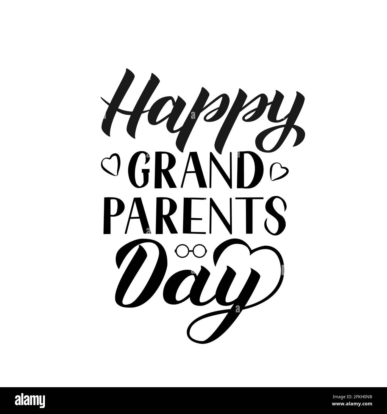Joyeux Grand Parents Jour Calligraphie Lettrage A La Main Isole Sur Blanc Carte De Vœux Pour Grand Mere Et Grand Pere Modele Vectoriel Facile A Modifier Pour B Image Vectorielle Stock Alamy