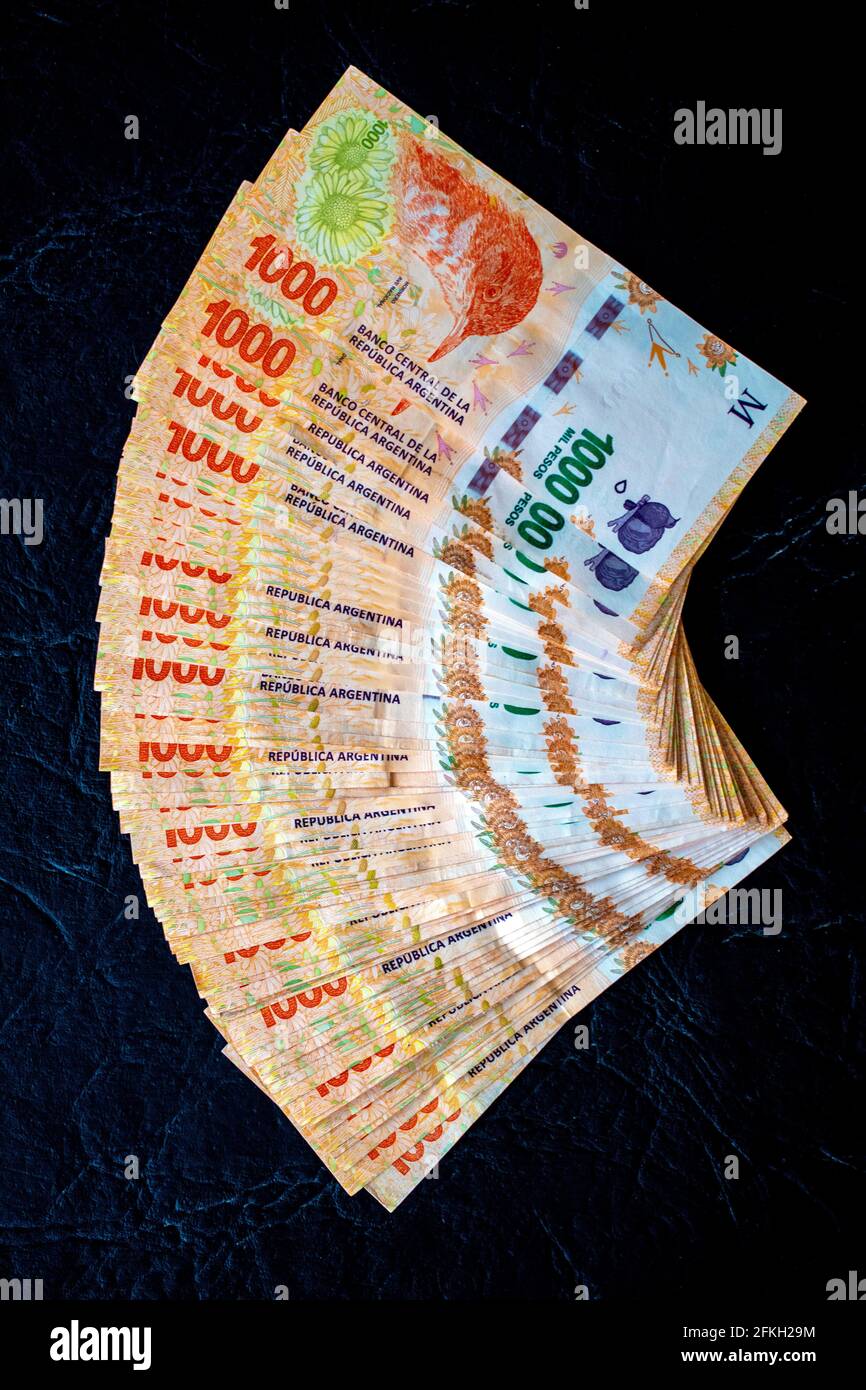 Argent / espèces : factures de peso argentin. Banque D'Images