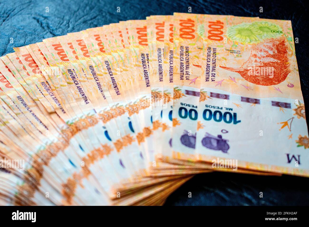 Argent / espèces : factures de peso argentin. Banque D'Images